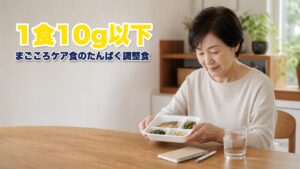 まごころケア食のタンパク質は1食10g以下のたんぱく調整食