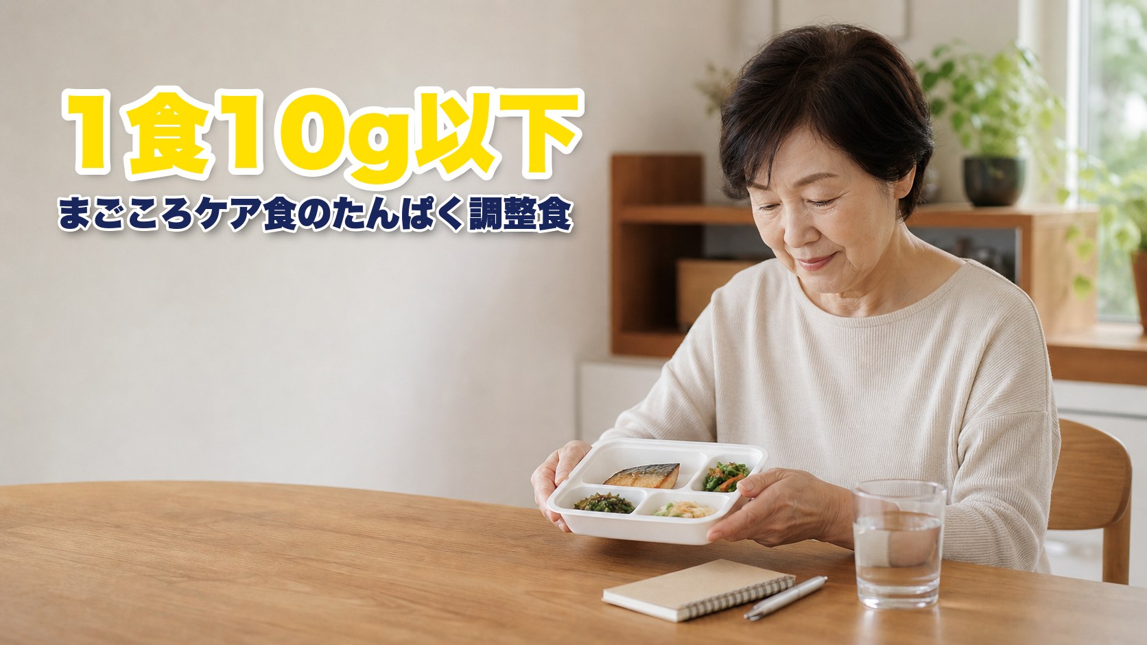 まごころケア食のタンパク質は1食10g以下のたんぱく調整食