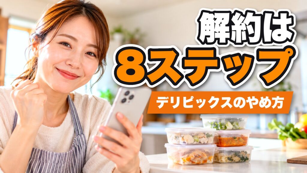 デリピックスの解約手続きをする女性